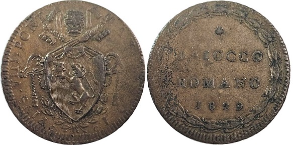 Pius VIII 1829 Baiocco